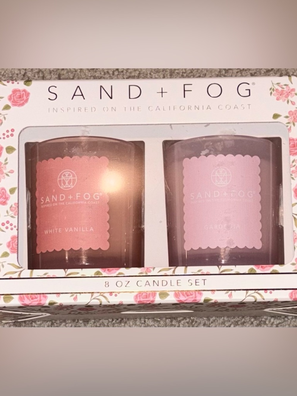 SAND+FOG Candle Gift Set - White Vanilla & Gardenia - NEW
